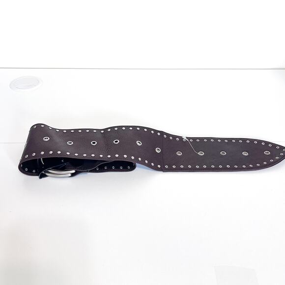 Fossil Boho Leather Womens Statement Belt Size S Brown Grommets Hippie Western - Picture 3 of 6